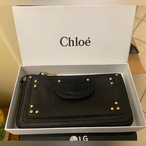 RARE chloe Silverado Doctor Black snakeskin leather wallet!!
